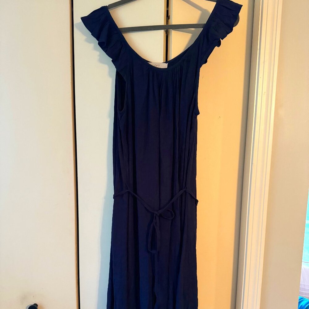 LOFT Navy Blue flowy maxi dress - gorgeous! Never worn!